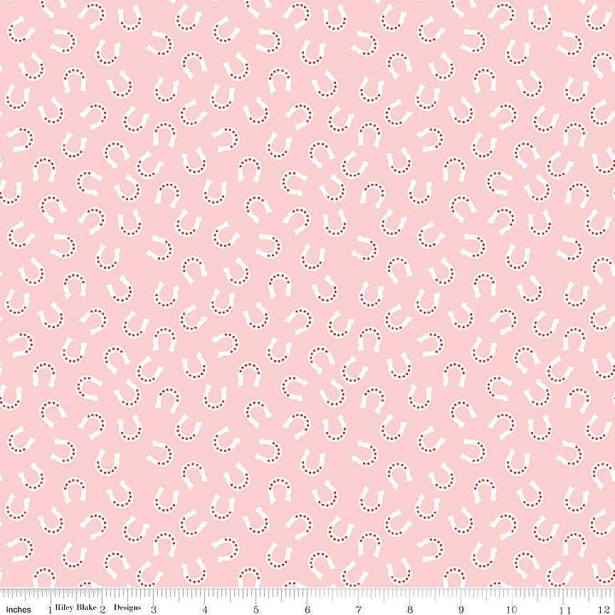 Designer Flannel Lil Buckaroos Horseshoes Pink