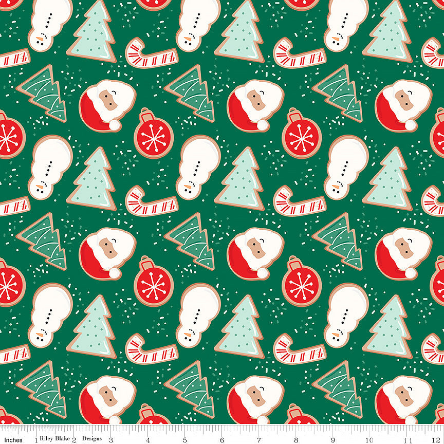 Christmas Flannel Christmas Cookies Green