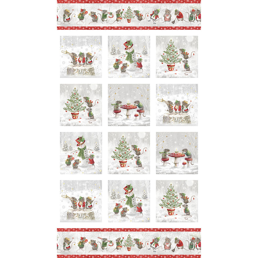 The Christmas Mouse Flannel 24" Panel Multi