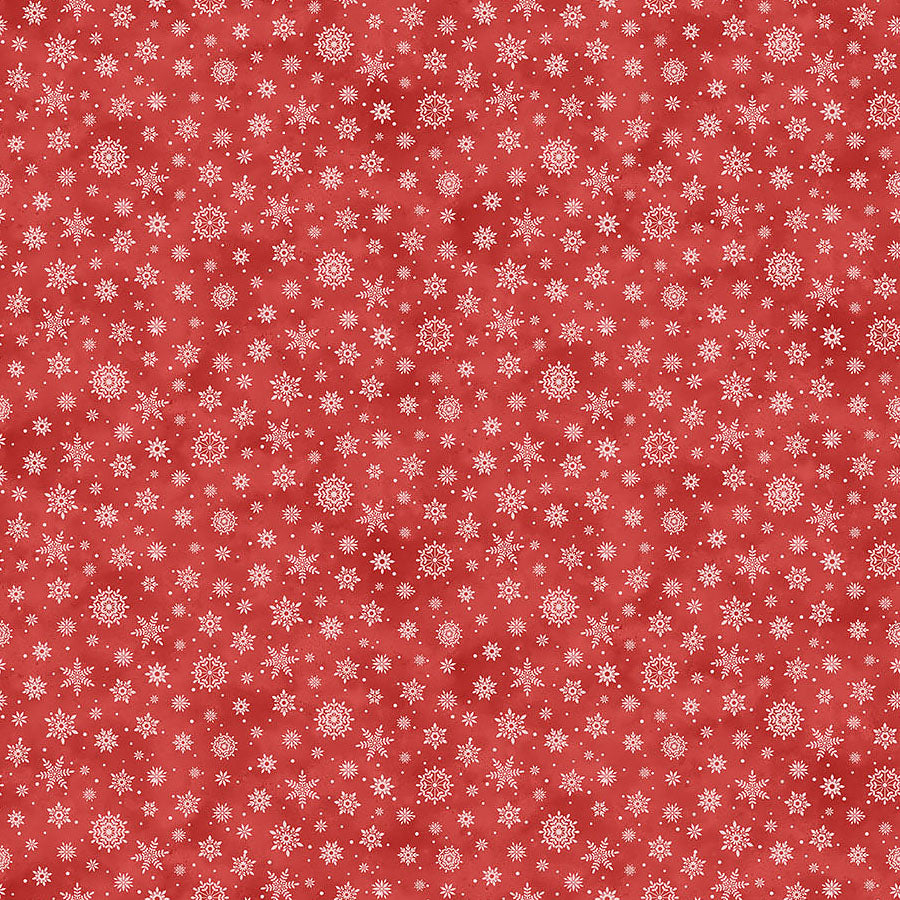 The Christmas Mouse Flannel Snowflakes Red