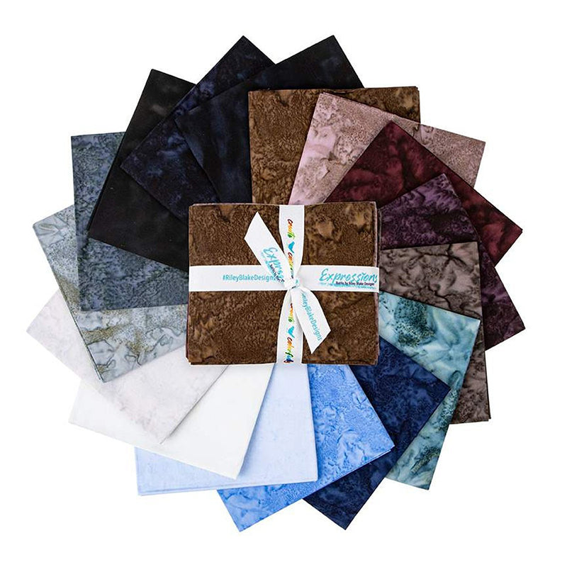 Expressions Batiks Hand-Dyes Quartz Crystals Fat Quarter Bundle from Riley Blake