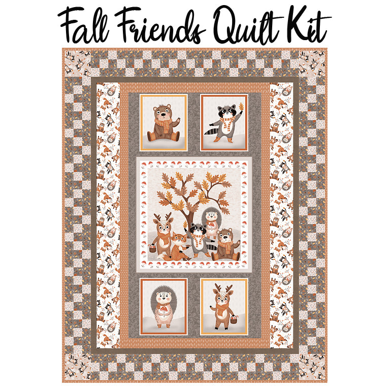 Fall Friends Quilt Kit with Cheerful Cheeks from Blank