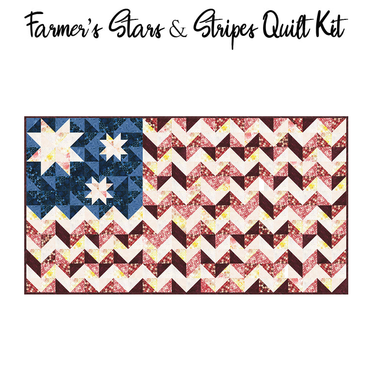 Farmer's Stars & Stripes Quilt Kit with Faux Finish Batiks from Banyan ...