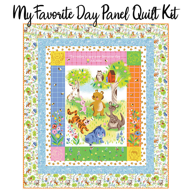 My Favorite Day Panel Quilt Kit with 100 Aker Woods from Riley Blake