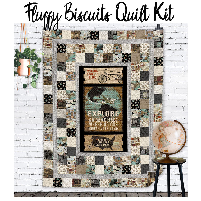 Fluffy Biscuits Quilt Kit with Explore from Clothworks