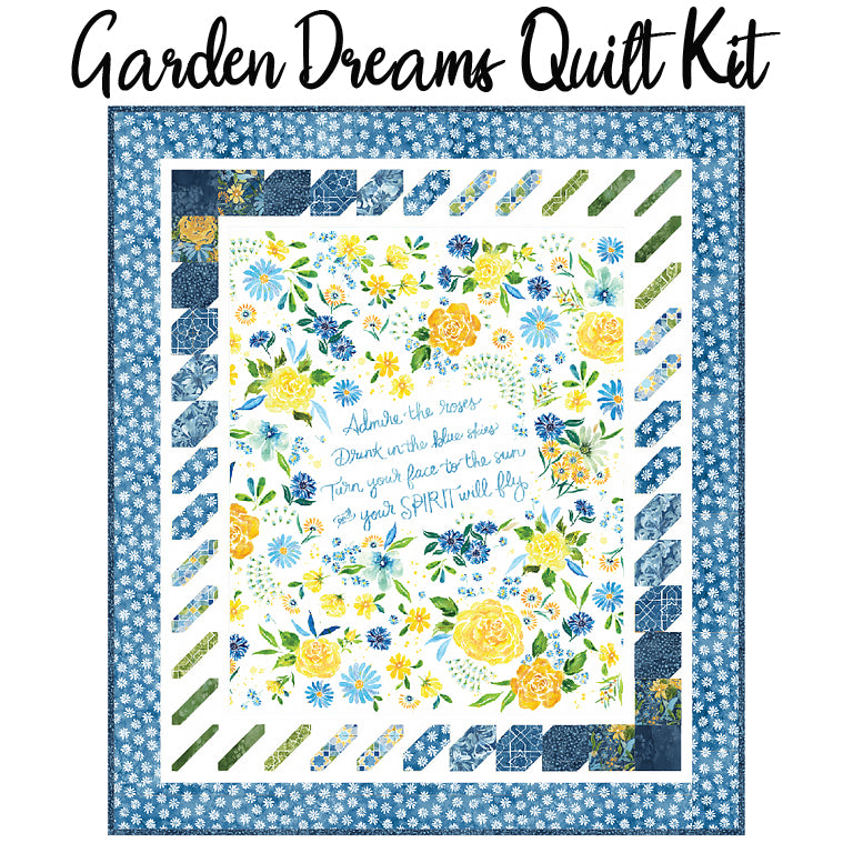 Garden Dreams Quilt Kit with Sunshine & Blue Skies from Moda