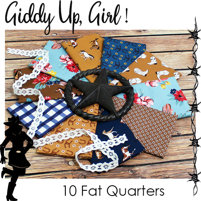Giddy Up, Girl Fat Quarter Bundle from Fort Worth Fabric Studio