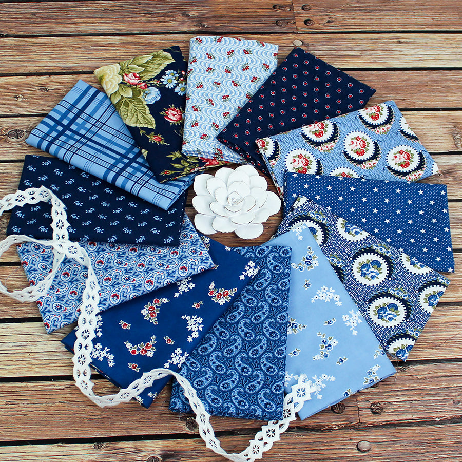 Grand Haven Blue Favorites Fat Quarter Bundle from Fort Worth Fabric Studio