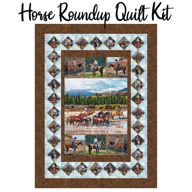 Horse Roundup Quilt Kit with Hidden Valley from Northcott
