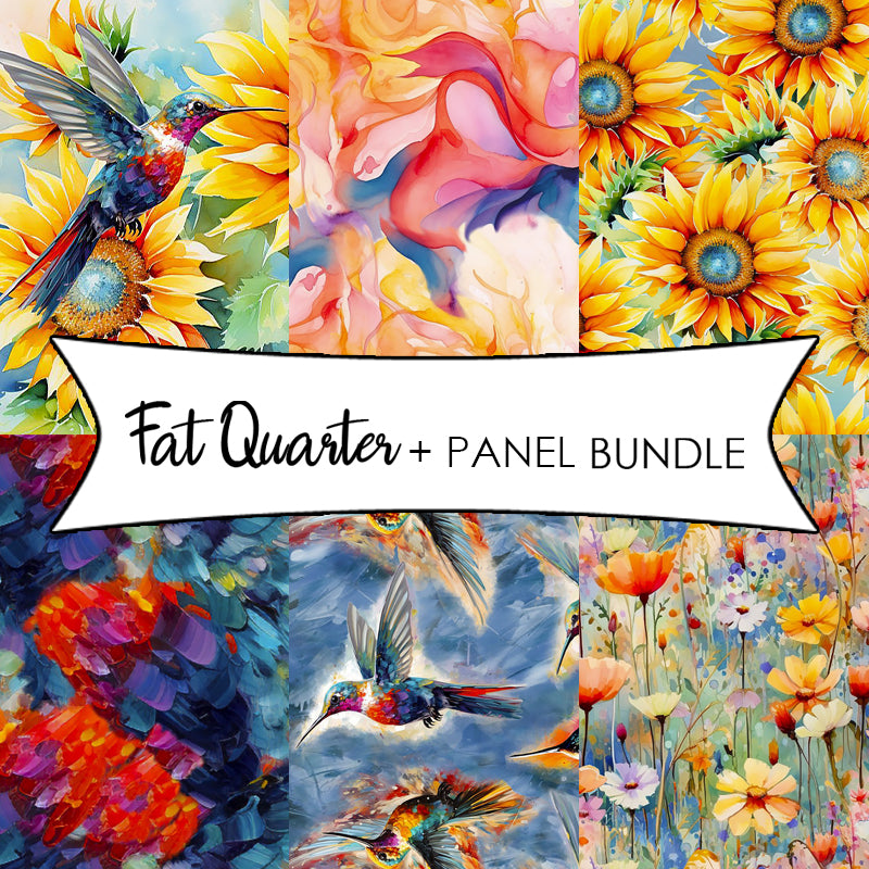 Hummingbird Bouquet Fat Quarter + Panel Bundle