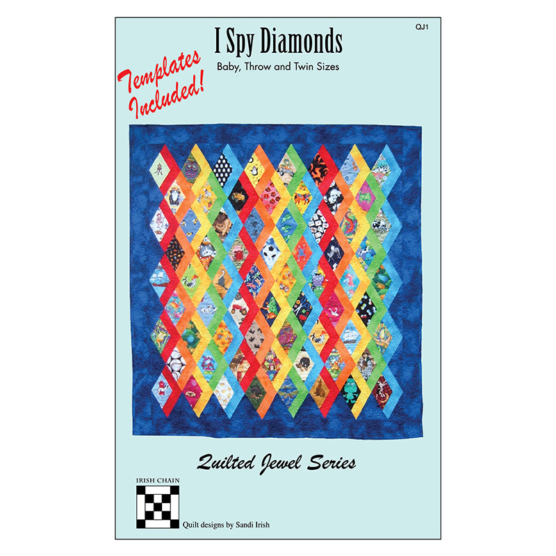 I Spy Diamonds Quilt Pattern + Quilted Jewel Templates by Irish Chain