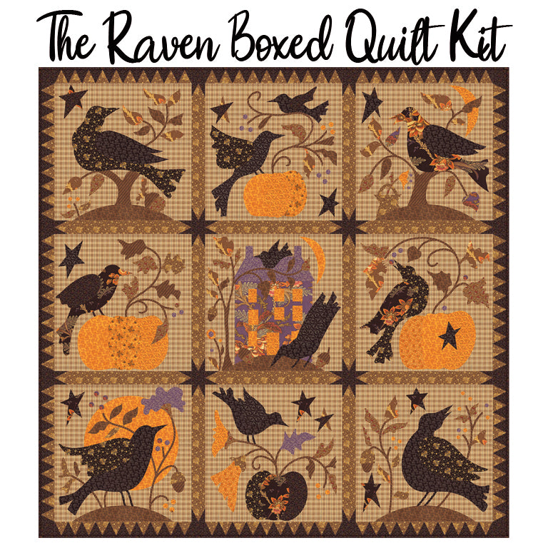 The Raven Boxed Quilt Kit with Wild Orchid from Moda