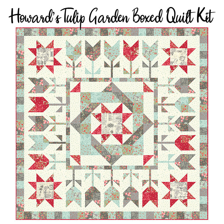 Howard's Tulip Garden Boxed Quilt Kit with Collection for a Cause: Etchings from Moda