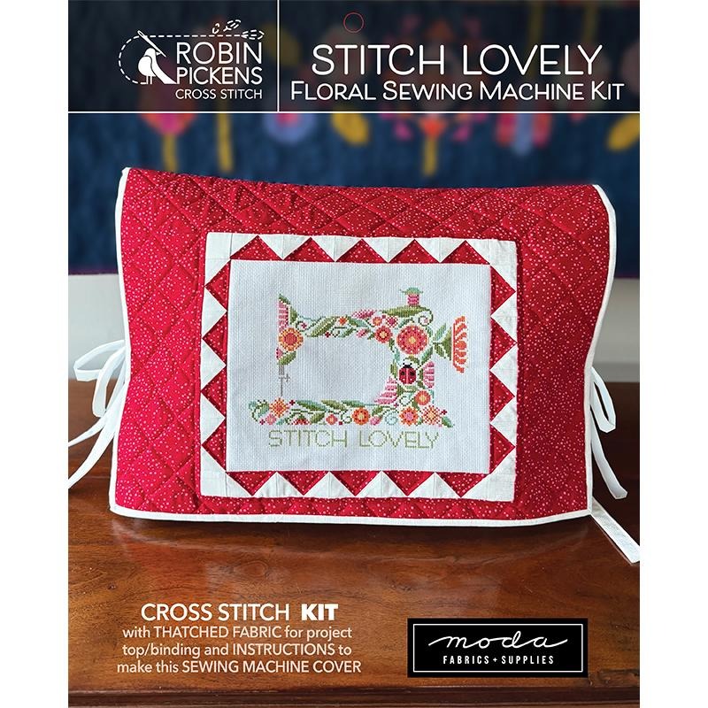 Stitch Lovely Floral Sewing Machine Cross Stitch and Fabric Kit by Robin Pickens