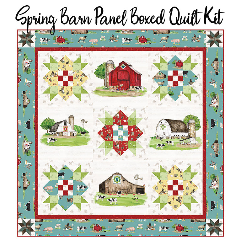Spring Barn Panel Boxed Quilt Kit with Spring Barn Quilts from Riley Blake