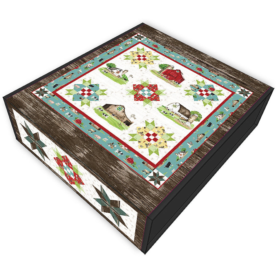 Spring Barn Panel Boxed Quilt Kit with Spring Barn Quilts from Riley Blake