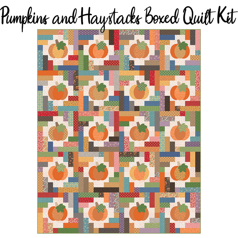 Pumpkins and Haystacks Boxed Quilt Kit with Autumn from Riley Blake