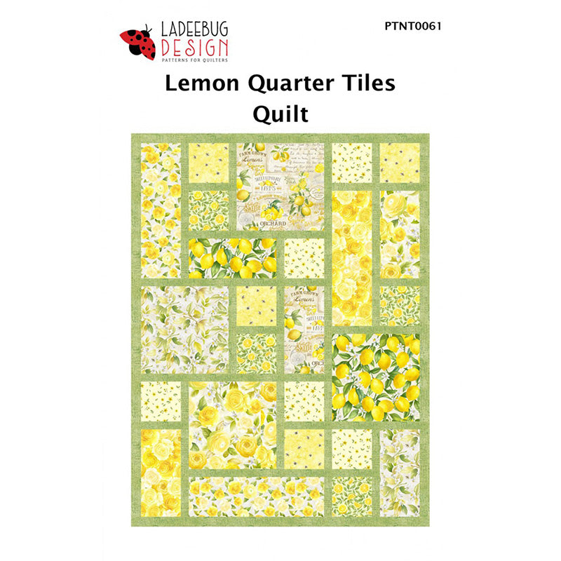 Lemon Quarter Tiles Quilt Pattern by Ladeebug Design