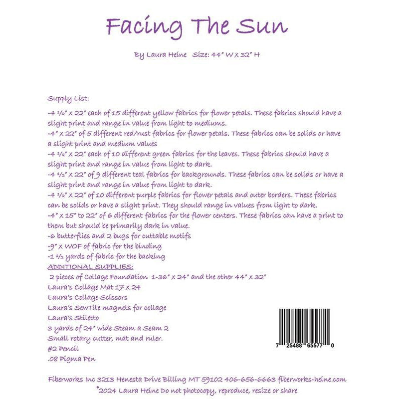 Facing the Sun Quilt Pattern from Fiberworks Inc