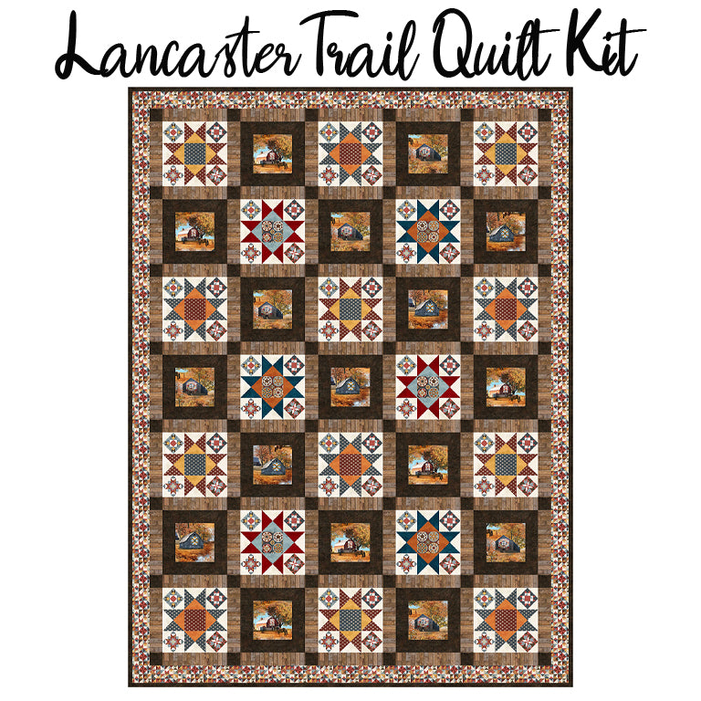 Lancaster Trail Quilt Kit with Barn Quilts from Northcott