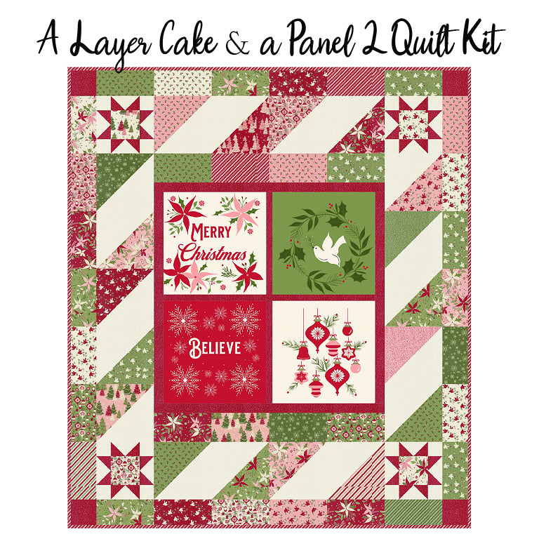 A Layer Cake and a Panel 2 Quilt Kit with Once Upon a Christmas from Moda