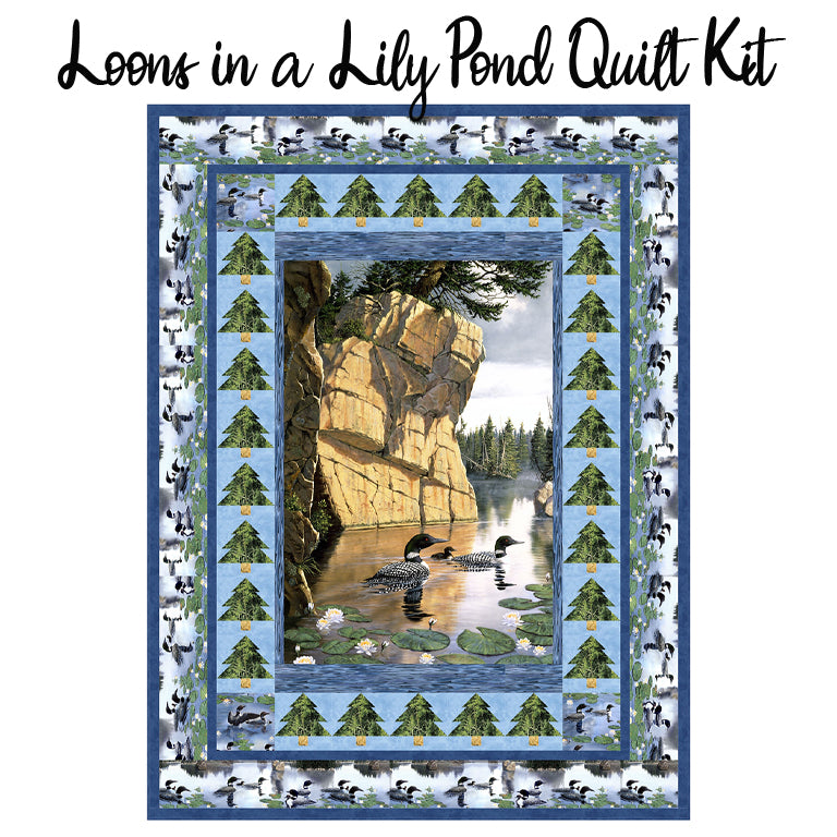 Loons in a Lily Pond Quilt Kit with Still Waters from Northcott