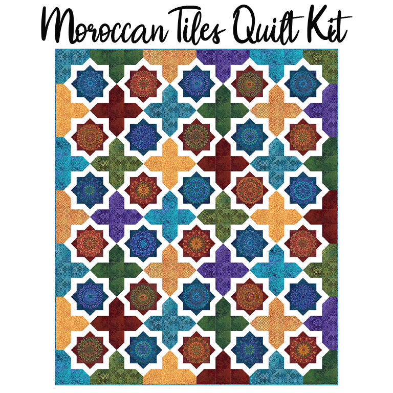 Moroccan Tiles Quilt Kit with Marrakech from Northcott