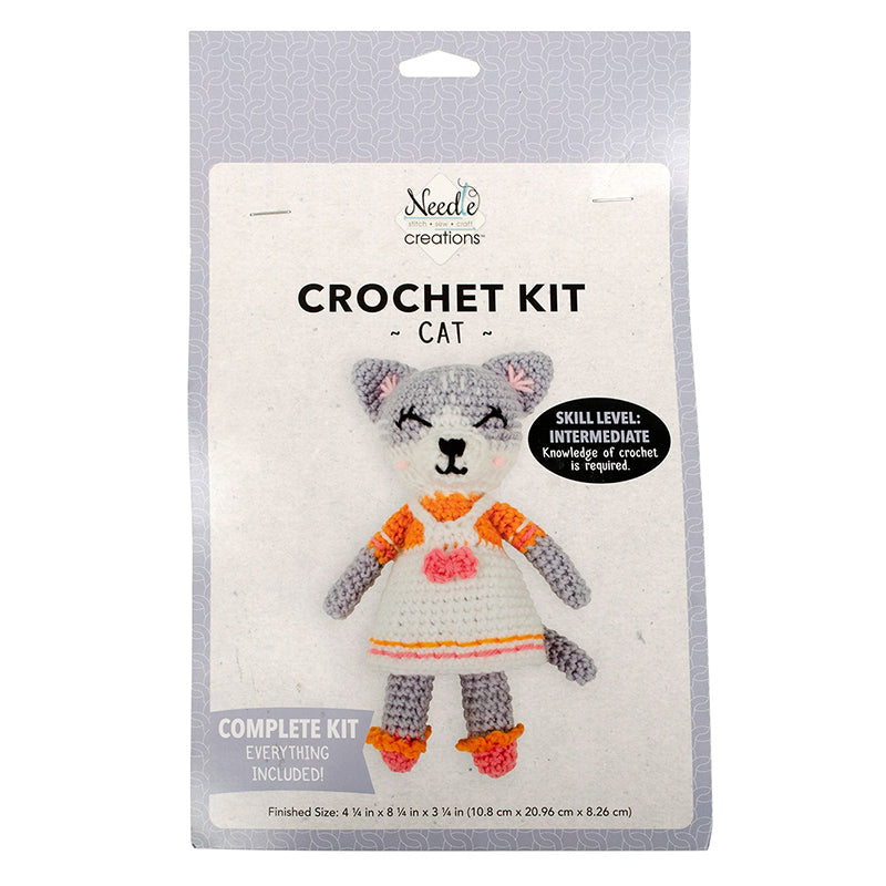 Pink Cat Crochet Kit by Needle Creations