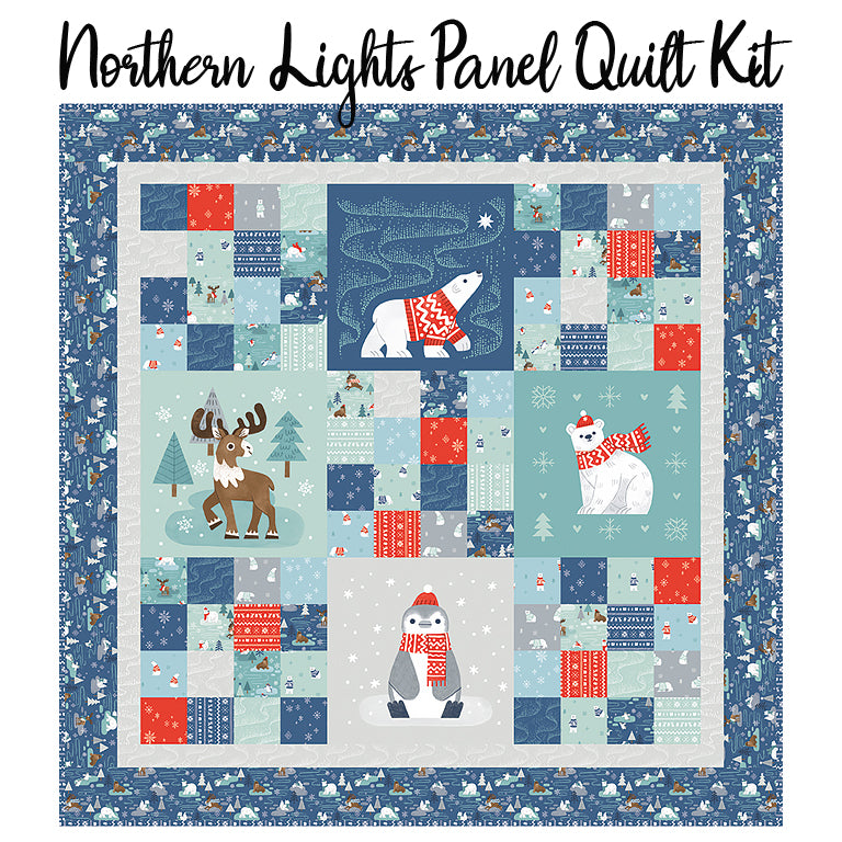 Northern Lights Panel Quilt Kit with Northern Lights Flannel from Riley