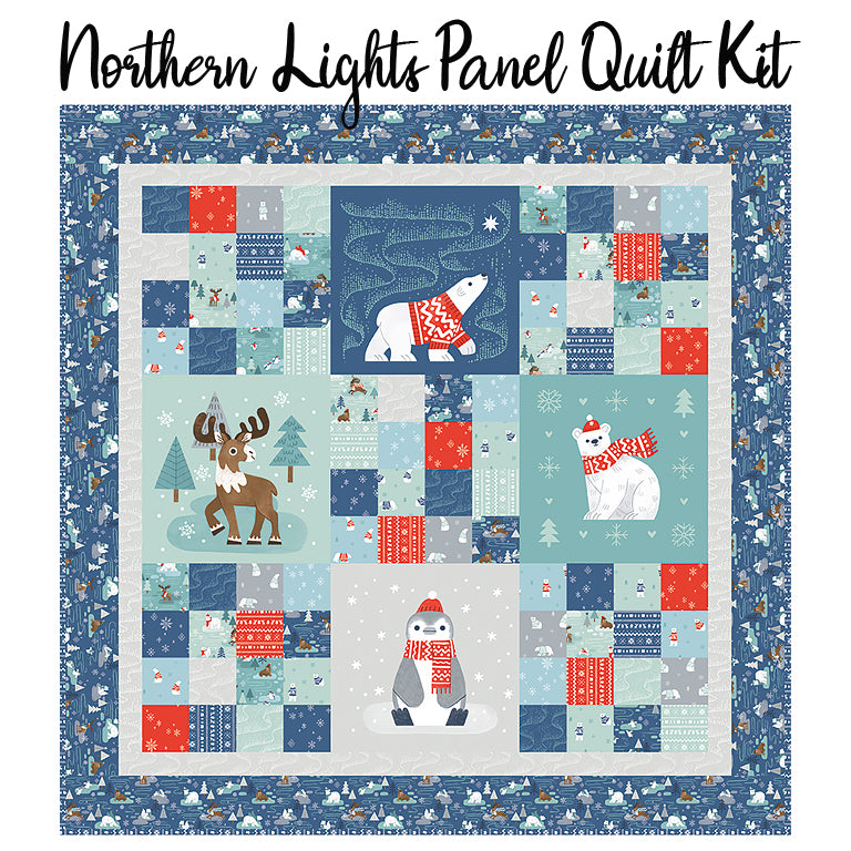Northern Lights Panel Quilt Kit with Northern Lights Flannel from Riley Blake
