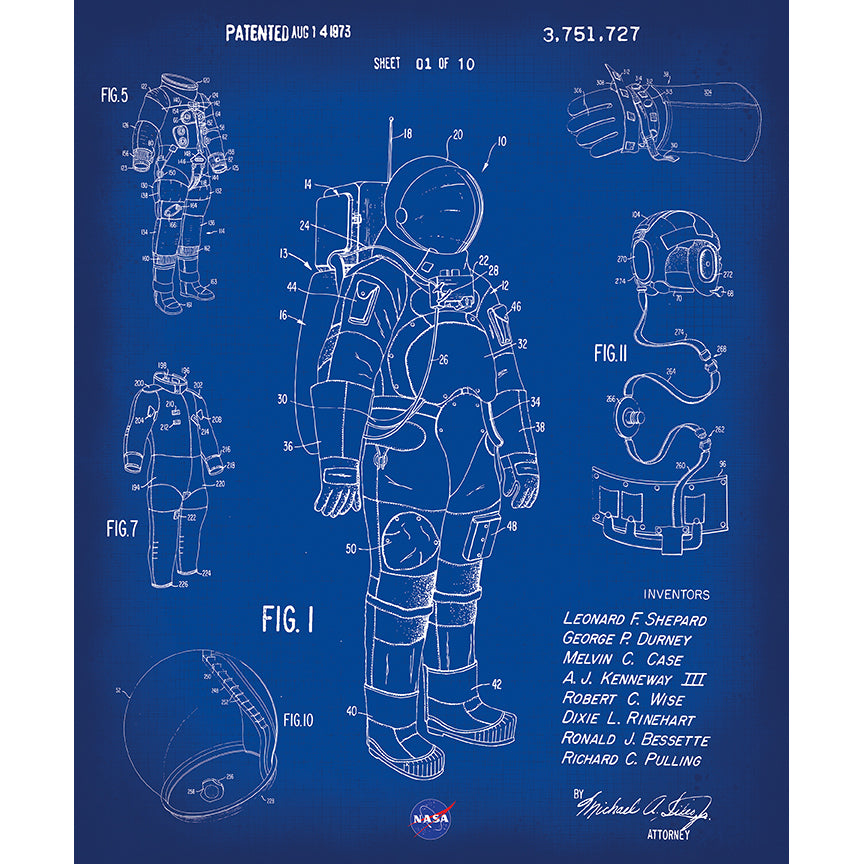 Outer Space 36" Spacesuit Panel Blue