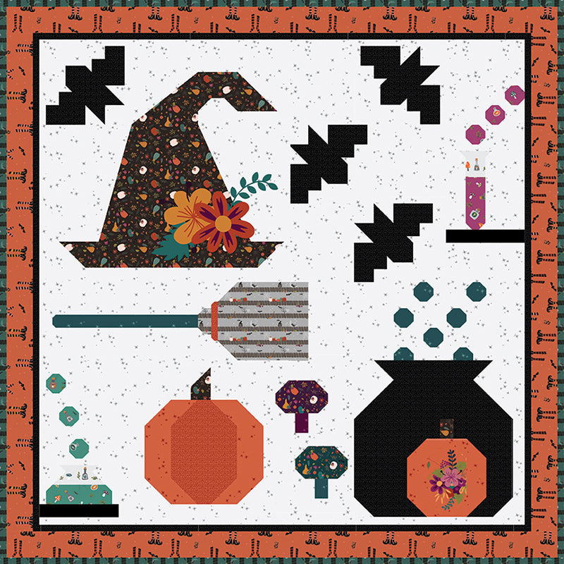 A Little Witchy Sampler Mini Quilt Pattern by Jennifer Long