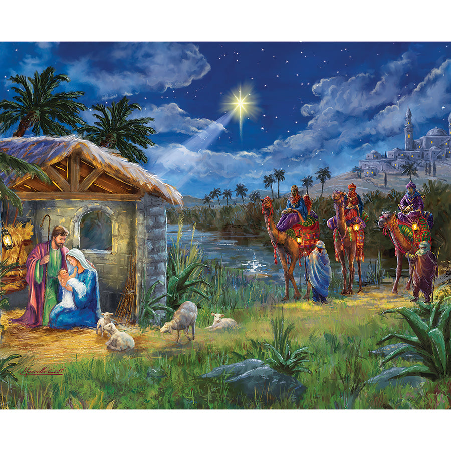 Christmas Wishes Nativity 36" Panel Multi