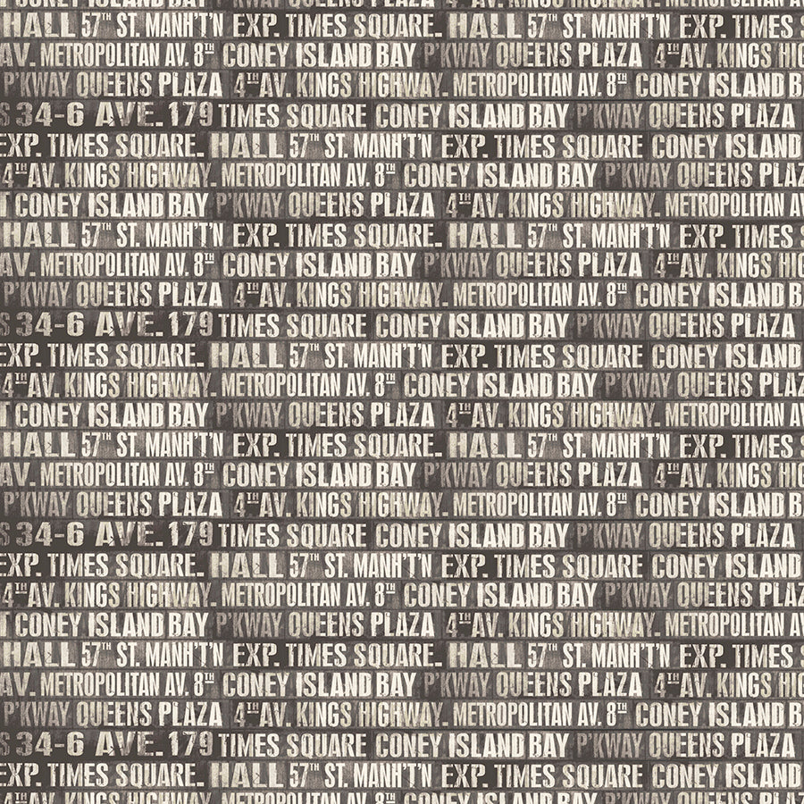 Monochrome Subway Signs Charcoal