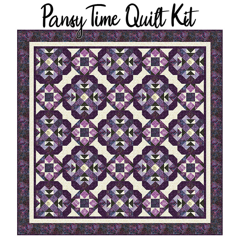 Pansy Time Quilt Kit with Fragrant Batiks from Banyan Batiks