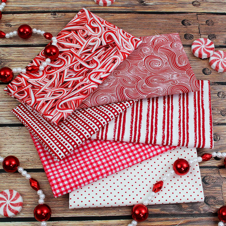 Peppermint Stick Fat Quarter Bundle from Fort Worth Fabric Studio