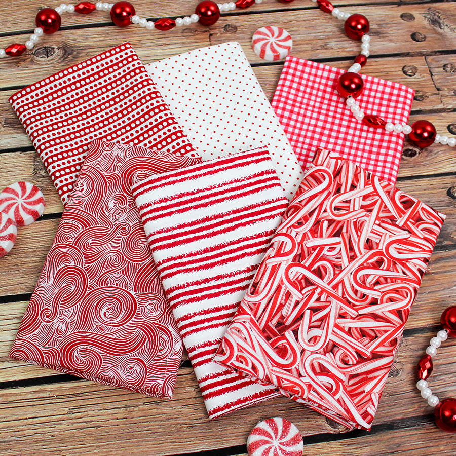 Peppermint Stick Fat Quarter Bundle from Fort Worth Fabric Studio