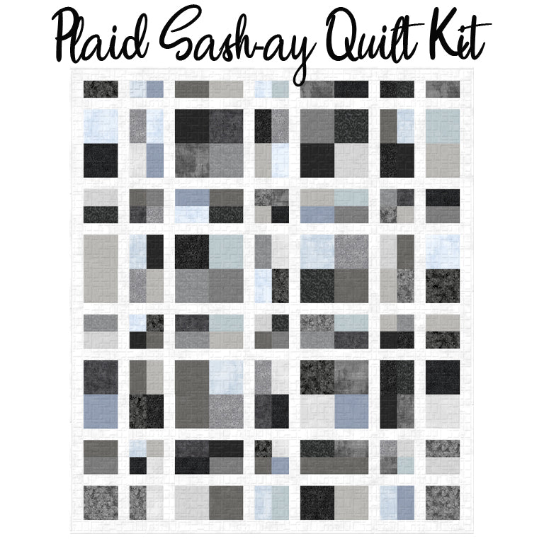 Plaid-Sash-ay Quilt Kit with Celestial Silver from Wilmington