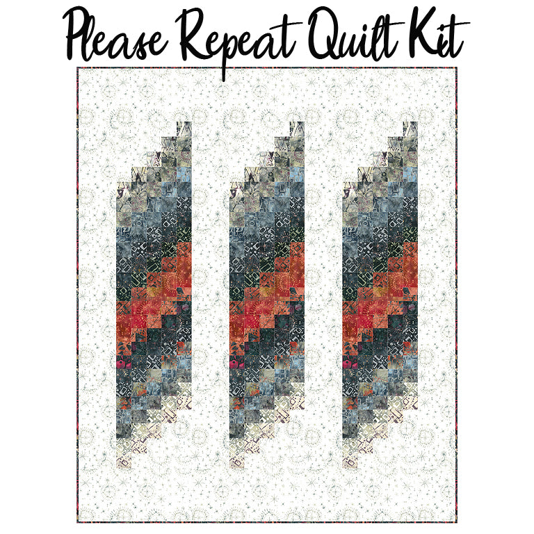 Please Repeat Quilt Kit with Quilting Is My Voice Batiks from Banyan Batiks
