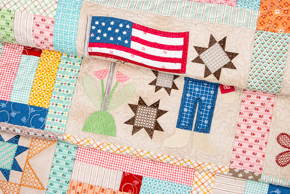 Machine Embroidery USB Prim Quilt by Lori Holt for Riley Blake
