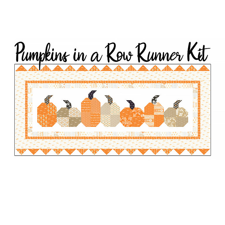Pumpkin's in a Row Table Runner Kit with Agatha Road from Moda