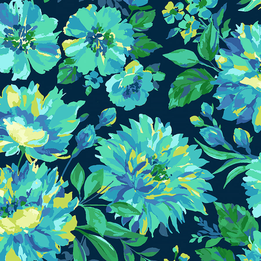 Marcus Blue Crush Floral Navy 1 Yard Cut