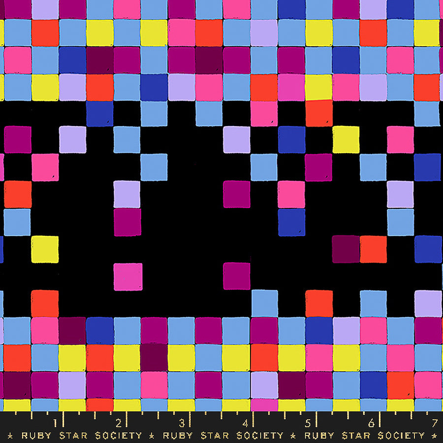 Glow Garden Pixel Squares Black