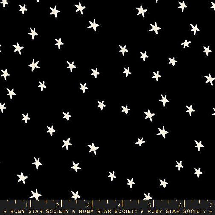 108" Wide Quilt Backing Starry Black