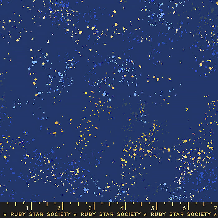 108" Wide Quilt Backing Speckled Navy Metallic