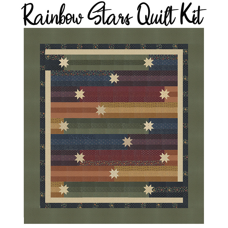 Rainbow Stars Quilt Kit with Chickadee Landing from Moda