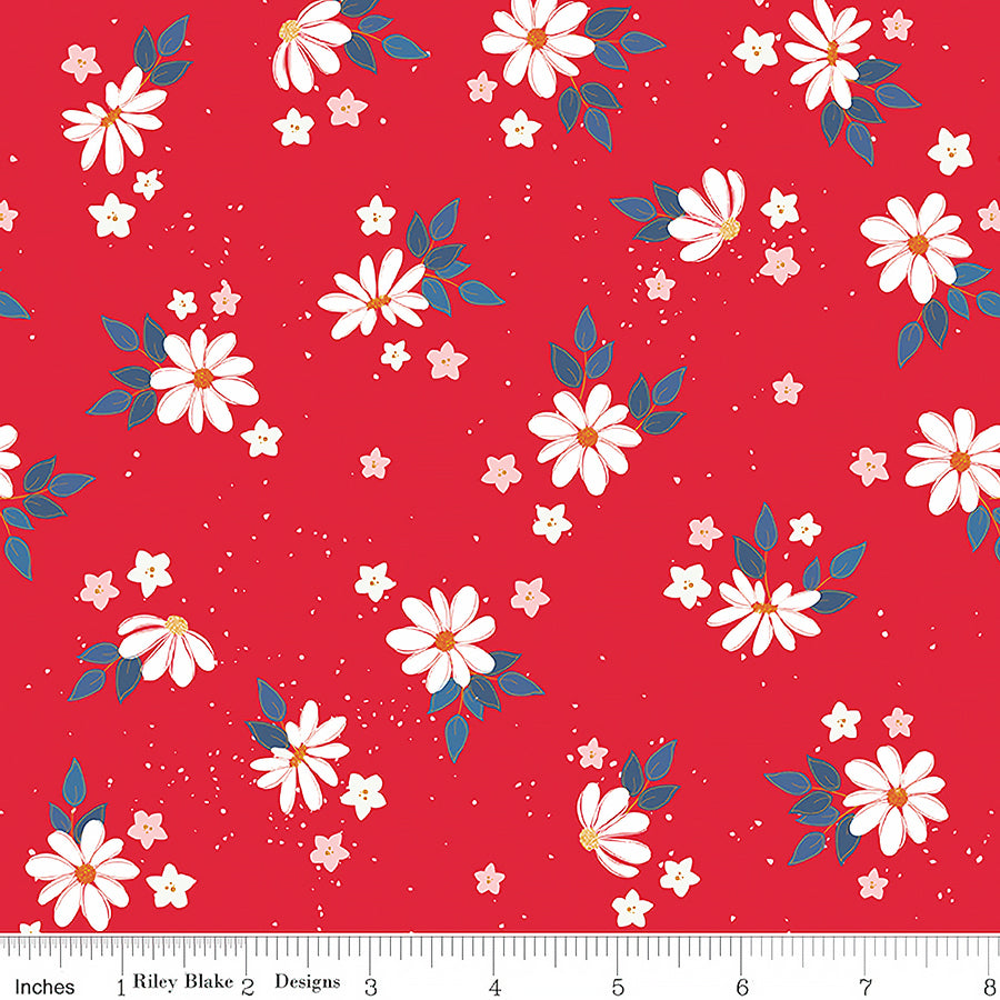 Sweet Freedom Summer Flowers Red Sparkle