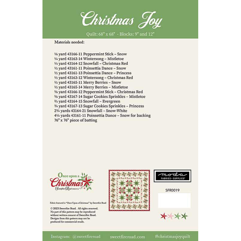 Christmas Joy Quilt Pattern by Sweetfire Road