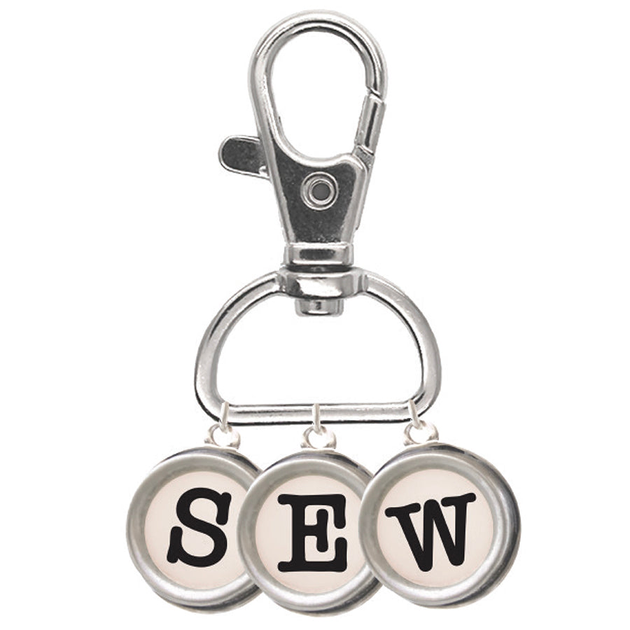 Enamel Happy Charm "Sew" Typewriter Keys