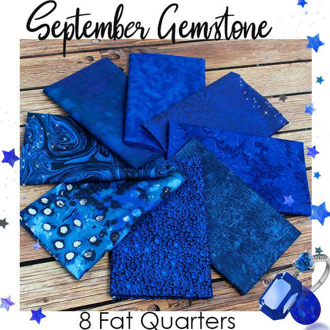 Sapphire September Gemstone Fat Quarter Bundle from Fort Worth Fabric Studio
